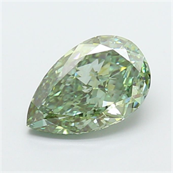 Picture of Lab Grown Diamond 2.04 Carats, Pear with  Cut, Fancy Vivid Green Color, VS1 Clarity and Certified by IGI