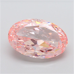 Picture of Lab Grown Diamond 10.20 Carats, Oval with  Cut, Fancy Intense Pink Color, VS2 Clarity and Certified by IGI