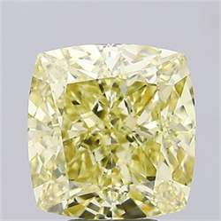 Picture of Lab Grown Diamond 5.52 Carats, CUSHION MODIFIED with  Cut, Fancy Intense Yellow Color, VS1 Clarity and Certified by IGI
