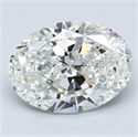 Natural Diamond 4.50 Carats, Oval with  Cut, H Color, SI1 Clarity and Certified by GIA