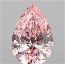 Picture of Lab Grown Diamond 3.87 Carats, Pear with  Cut, Fancy Vivid Pink Color, VS2 Clarity and Certified by IGI