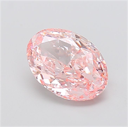 Picture of Lab Grown Diamond 3.00 Carats, Oval with  Cut, Fancy Intense Pink Color, VS1 Clarity and Certified by IGI