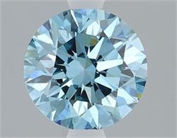 Picture of Lab Grown Diamond 1.32 Carats, Round with Ideal Cut, Fancy Vivid Blue Color, VS1 Clarity and Certified by IGI