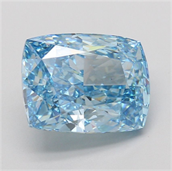 Picture of Lab Grown Diamond 5.09 Carats, CUSHION MODIFIED with  Cut, Fancy Vivid Blue Color, VS1 Clarity and Certified by IGI