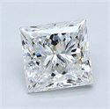 Natural Diamond 1.70 Carats, Princess with  Cut, E Color, VS1 Clarity and Certified by GIA