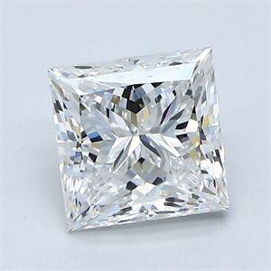 Picture of Natural Diamond 1.70 Carats, Princess with  Cut, E Color, VS1 Clarity and Certified by GIA