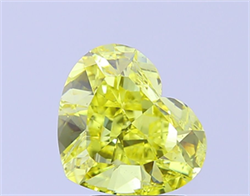 Picture of Lab Grown Diamond 4.00 Carats, Heart with  Cut, Fancy Vivid Yellow Color, VS2 Clarity and Certified by IGI