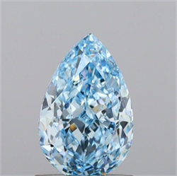 Picture of Lab Grown Diamond 1.32 Carats, Pear with  Cut, Fancy Intense Blue Color, VS1 Clarity and Certified by IGI