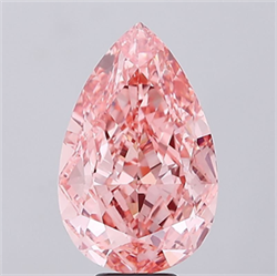 Picture of Lab Grown Diamond 10.74 Carats, Pear with  Cut, Fancy Vivid Pink Color, VS1 Clarity and Certified by IGI