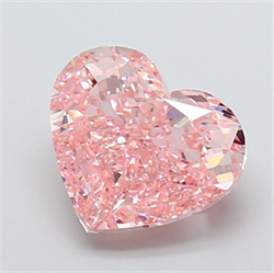 Picture of Lab Grown Diamond 4.00 Carats, Heart with  Cut, Fancy Intense Pink Color, VS1 Clarity and Certified by IGI