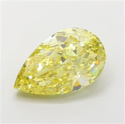 Picture of Lab Grown Diamond 2.83 Carats, Pear with  Cut, Fancy Intense Yellow Color, VS1 Clarity and Certified by IGI
