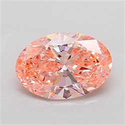 Picture of Lab Grown Diamond 3.00 Carats, Oval with  Cut, Fancy Vivid Pink Color, VS1 Clarity and Certified by IGI