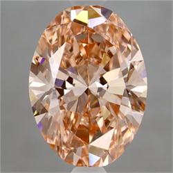 Picture of Lab Grown Diamond 3.01 Carats, Oval with  Cut, Fancy Vivid Pink Color, VS2 Clarity and Certified by IGI