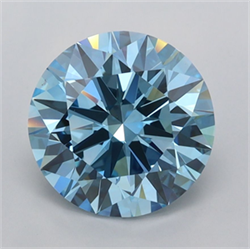 Picture of Lab Grown Diamond 2.55 Carats, Round with Ideal Cut, Fancy Vivid Blue Color, VVS2 Clarity and Certified by IGI