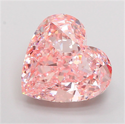 Picture of Lab Grown Diamond 10.02 Carats, Heart with  Cut, Fancy Intense Pink Color, VS1 Clarity and Certified by IGI