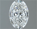 Natural Diamond 0.90 Carats, Oval with  Cut, F Color, SI1 Clarity and Certified by GIA