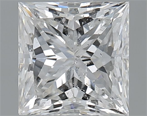 Picture of Natural Diamond 1.70 Carats, Princess with  Cut, F Color, SI2 Clarity and Certified by GIA