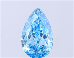 Picture of Lab Grown Diamond 2.53 Carats, Pear with  Cut, Fancy Vivid Blue Color, VS2 Clarity and Certified by IGI