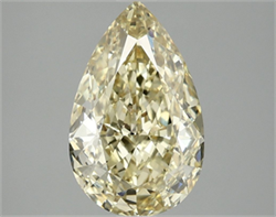Picture of Lab Grown Diamond 3.09 Carats, Pear with  Cut, Fancy Intense Yellow Color, VS1 Clarity and Certified by IGI