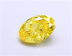 Picture of Lab Grown Diamond 1.51 Carats, Oval with  Cut, Fancy Vivid Yellow Color, VVS2 Clarity and Certified by IGI
