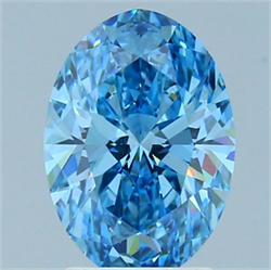 Picture of Lab Grown Diamond 1.91 Carats, Oval with  Cut, Fancy Vivid Blue Color, VS1 Clarity and Certified by IGI
