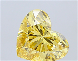 Picture of Lab Grown Diamond 8.03 Carats, Heart with  Cut, Fancy Intense Yellow Color, VS2 Clarity and Certified by IGI