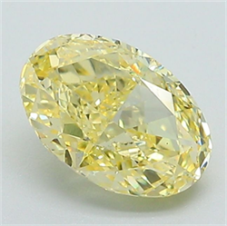 Picture of Lab Grown Diamond 1.36 Carats, Oval with  Cut, Fancy Intense Yellow Color, VS1 Clarity and Certified by IGI