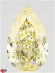 Picture of Lab Grown Diamond 3.04 Carats, Pear with  Cut, Fancy Intense Yellow Color, VS1 Clarity and Certified by IGI