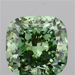 Picture of Lab Grown Diamond 3.01 Carats, CUSHION MODIFIED with  Cut, Fancy Vivid Green Color, VS2 Clarity and Certified by IGI