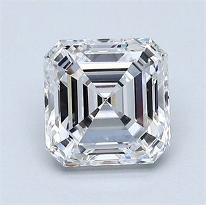 Foto Diamante Natural 1.60 quilates, Asscher , Color E, claridad VVS2 y certificado GIA de