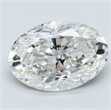 Natural Diamond 2.52 Carats, Oval with  Cut, G Color, VS2 Clarity and Certified by GIA
