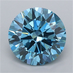 Picture of Lab Grown Diamond 1.53 Carats, Round with Ideal Cut, Fancy Vivid Blue Color, VVS2 Clarity and Certified by IGI