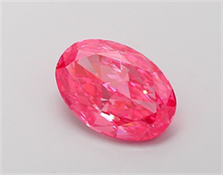 Picture of Lab Grown Diamond 2.03 Carats, Oval with  Cut, Fancy Vivid Pink Color, VS2 Clarity and Certified by IGI