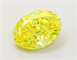 Picture of Lab Grown Diamond 1.64 Carats, Oval with  Cut, Fancy Vivid Yellow Color, VVS2 Clarity and Certified by IGI