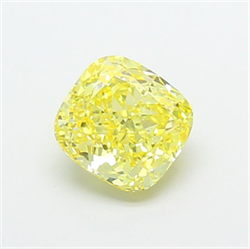 Picture of Lab Grown Diamond 1.57 Carats, CUSHION MODIFIED with  Cut, Fancy Intense Yellow Color, VS2 Clarity and Certified by IGI