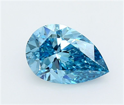 Picture of Lab Grown Diamond 1.74 Carats, Pear with  Cut, Fancy Vivid Blue Color, VVS2 Clarity and Certified by IGI