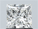 Natural Diamond 1.00 Carats, Princess with  Cut, H Color, VVS2 Clarity and Certified by GIA