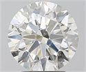 Natural Diamond 2.50 Carats, Round with Excellent Cut, I Color, SI2 Clarity and Certified by GIA