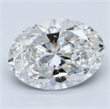 Diamante Natural 3.01 quilates, Ovalado , Color F, claridad SI2 y certificado GIA