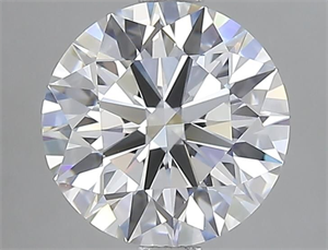 Picture of Lab Grown Diamond 2.86 Carats, Round with Ideal Cut, E Color, IF Clarity and Certified by IGI
