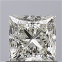 Natural Diamond 0.90 Carats, Princess with  Cut, J Color, VVS2 Clarity and Certified by GIA