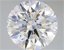 Lab Grown Diamond 3.74 Carats, Round with Ideal Cut, D Color, VVS2 Clarity and Certified by IGI