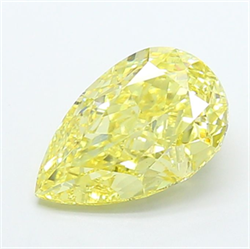 Picture of Lab Grown Diamond 5.20 Carats, Pear with  Cut, Fancy Intense Yellow Color, VS1 Clarity and Certified by IGI