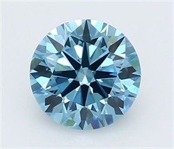 Picture of Lab Grown Diamond 1.98 Carats, Round with Ideal Cut, Fancy Vivid Blue Color, VS1 Clarity and Certified by IGI