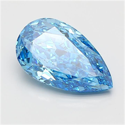 Picture of Lab Grown Diamond 4.02 Carats, Pear with  Cut, Fancy Vivid Blue Color, VS2 Clarity and Certified by IGI
