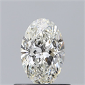 Natural Diamond 0.53 Carats, Oval with  Cut, H Color, VVS1 Clarity and Certified by GIA
