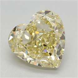 Picture of Lab Grown Diamond 2.10 Carats, Heart with  Cut, Fancy Intense Yellow Color, VVS2 Clarity and Certified by IGI