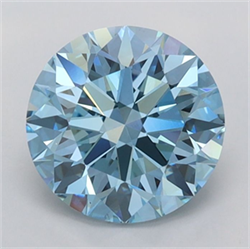 Picture of Lab Grown Diamond 1.59 Carats, Round with Ideal Cut, Fancy Vivid Blue Color, VVS2 Clarity and Certified by IGI