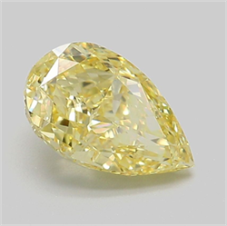 Picture of Lab Grown Diamond 2.11 Carats, Pear with  Cut, Fancy Intense Yellow Color, VS1 Clarity and Certified by IGI