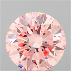 Picture of Lab Grown Diamond 3.01 Carats, Round with Excellent Cut, Fancy Intense Pink Color, VS2 Clarity and Certified by IGI